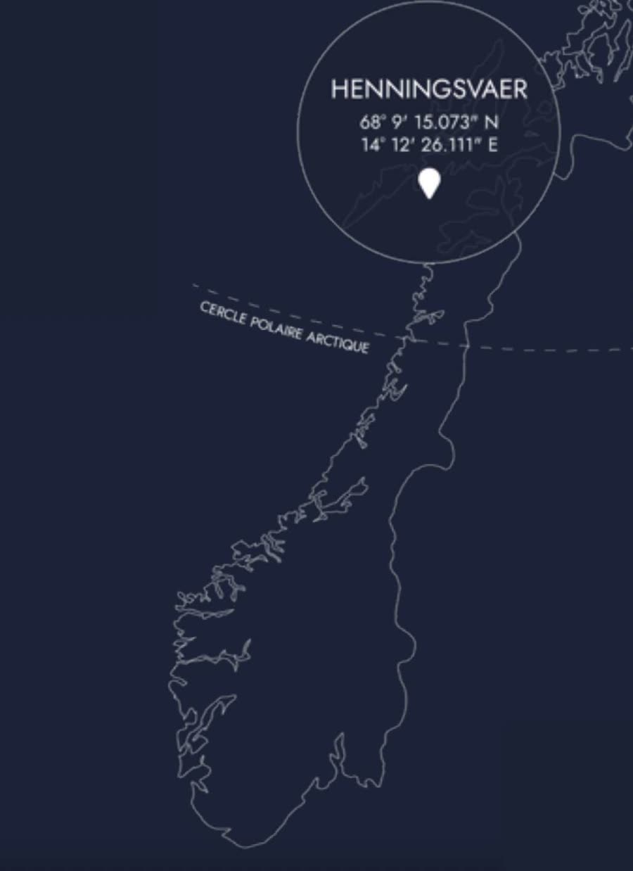 Carte : Henningsvær, au nord du cercle polaire arctique